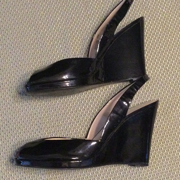 Michael Michael Kors size 10 black patent leather wedge shoes for women - Picture 2 of 11